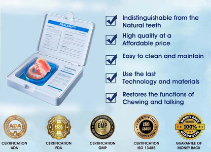 NESLEMY™-🦷Advanced Customized Full Denture Set🦷——Self-adsorbed in the mouth, comfortable to wear, worry-free chewing——your exclusive denture solution  (⏰Limited time discount last 30 minutes⏰)